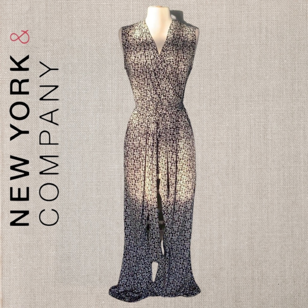 New York and Co Stretch Belted Jumpsuit